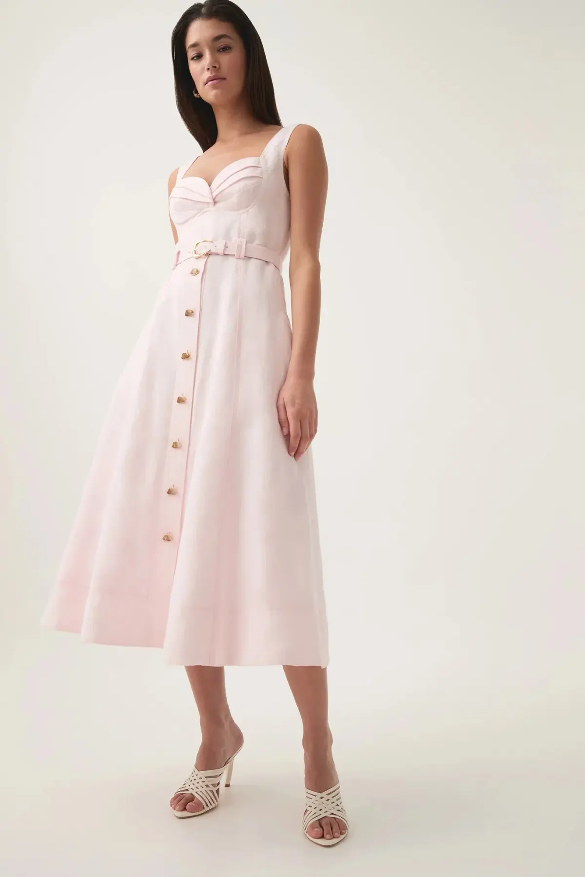 Aje Primary Belted Midi Blush AU Size 8 - Image 4