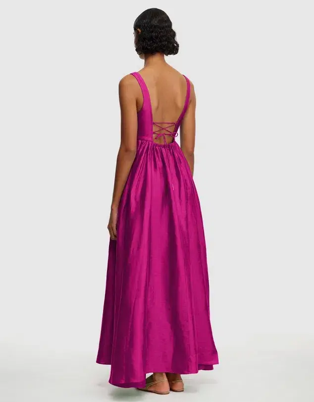 Acler Sandgate Maxi Dress in Plum Size AU 8 for rent on The Volte - main image
