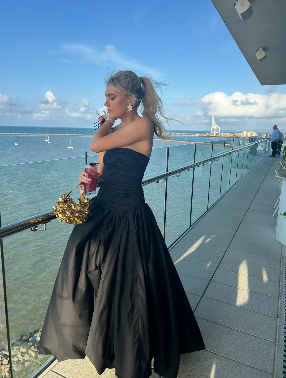 Aje Bubble Hem Maxi Dress Black Size 6 - Image 6