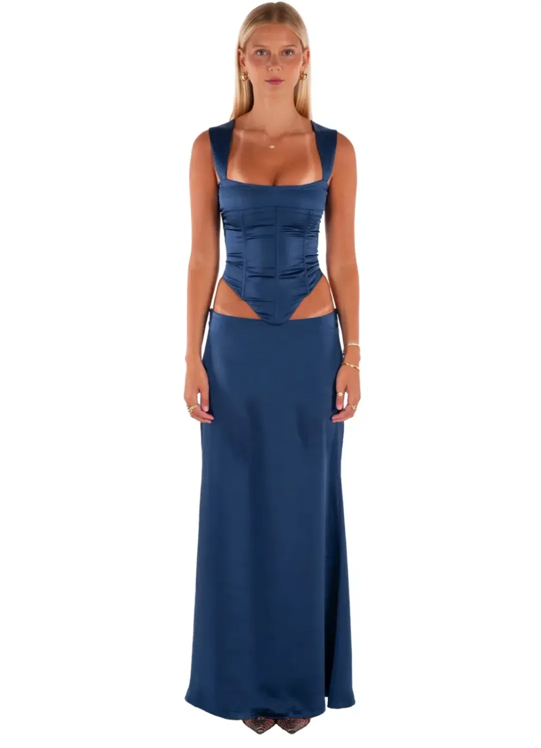 I Am Delilah Valarie Corset And Maxi Skirt Set Midnight Size 8 for rent on The Volte - main image
