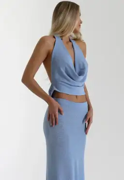Natalie Rolt Priya Top and Skirt Blue Size AU 8 for rent on The Volte - image 2