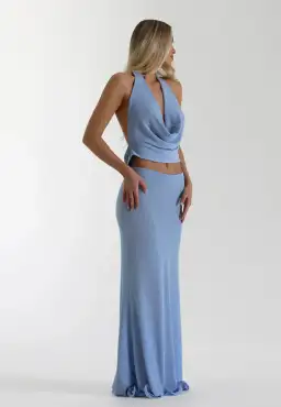 Natalie Rolt Priya Top and Skirt Blue Size AU 8 for rent on The Volte - image 1