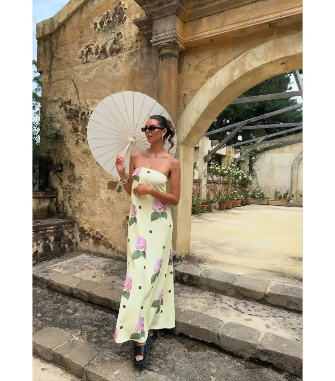 Palm Noosa Alessia Portofino Maxi Dress Polka Dot Print Size 12 for rent on The Volte - main image