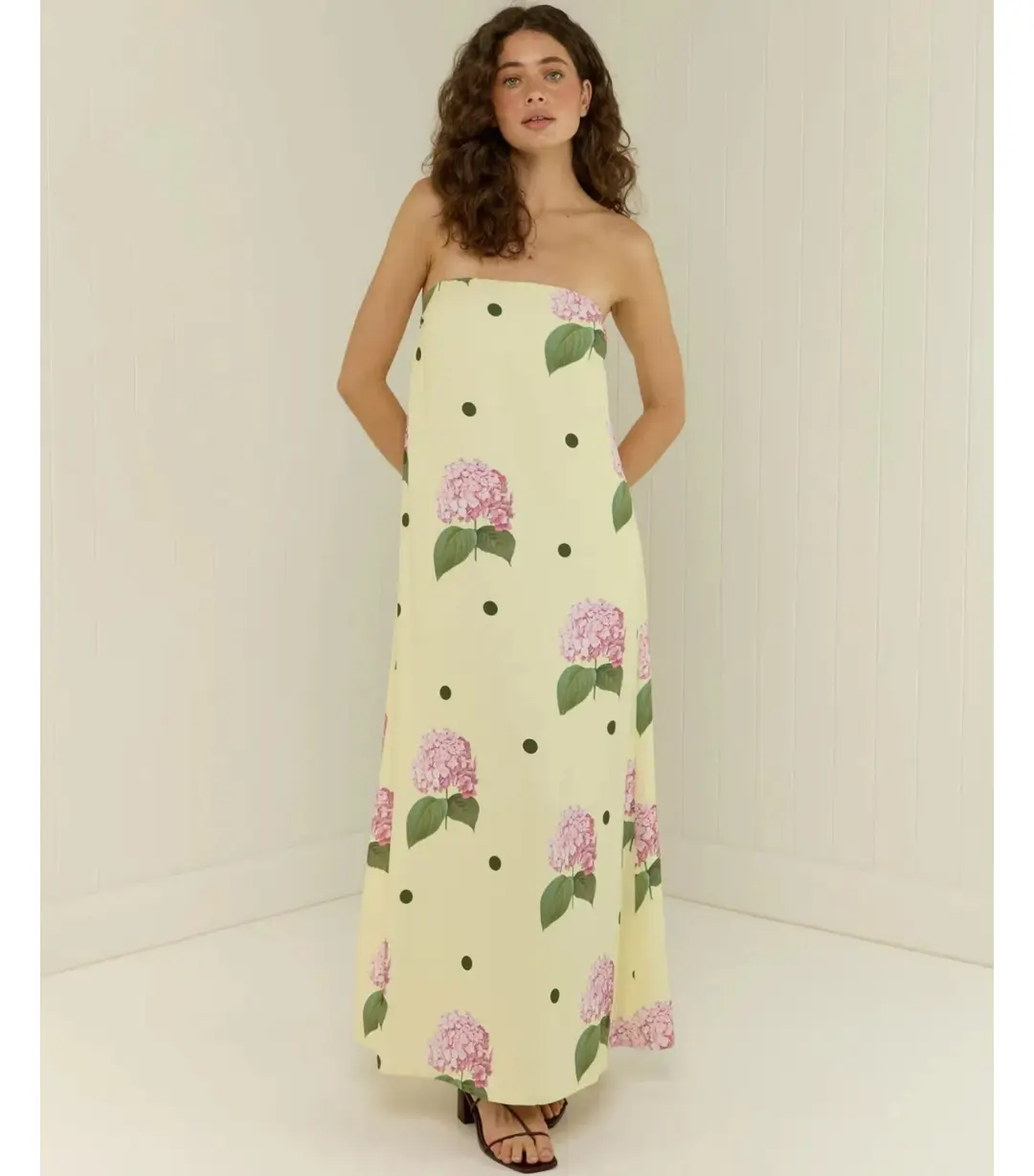Palm Noosa Alessia Portofino Polka Dot Maxi Dress Print Size 10 for rent on The Volte - main image