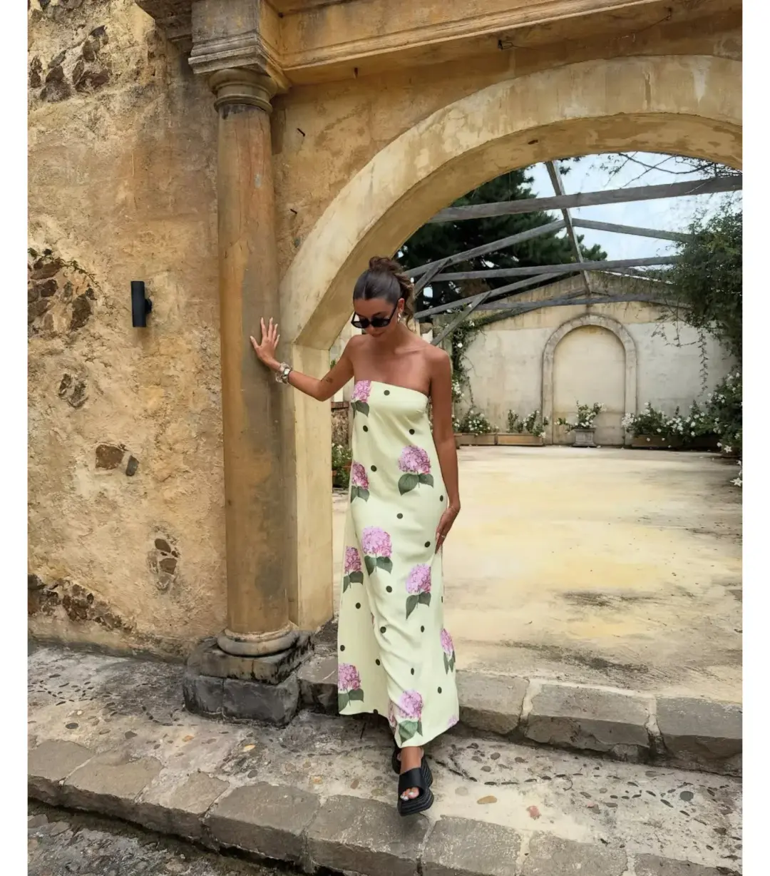 Palm Noosa Alessia Portofino Polka Dot Maxi Dress Print Size 10 for rent on The Volte - main image