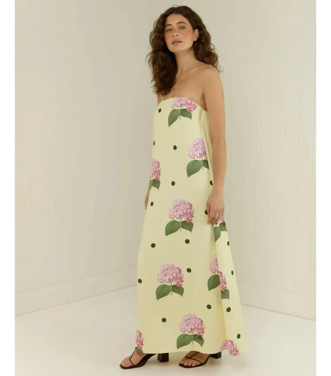 Palm Noosa Alessia Portofino Polka Dot Maxi Dress Print Size 10 for rent on The Volte - main image