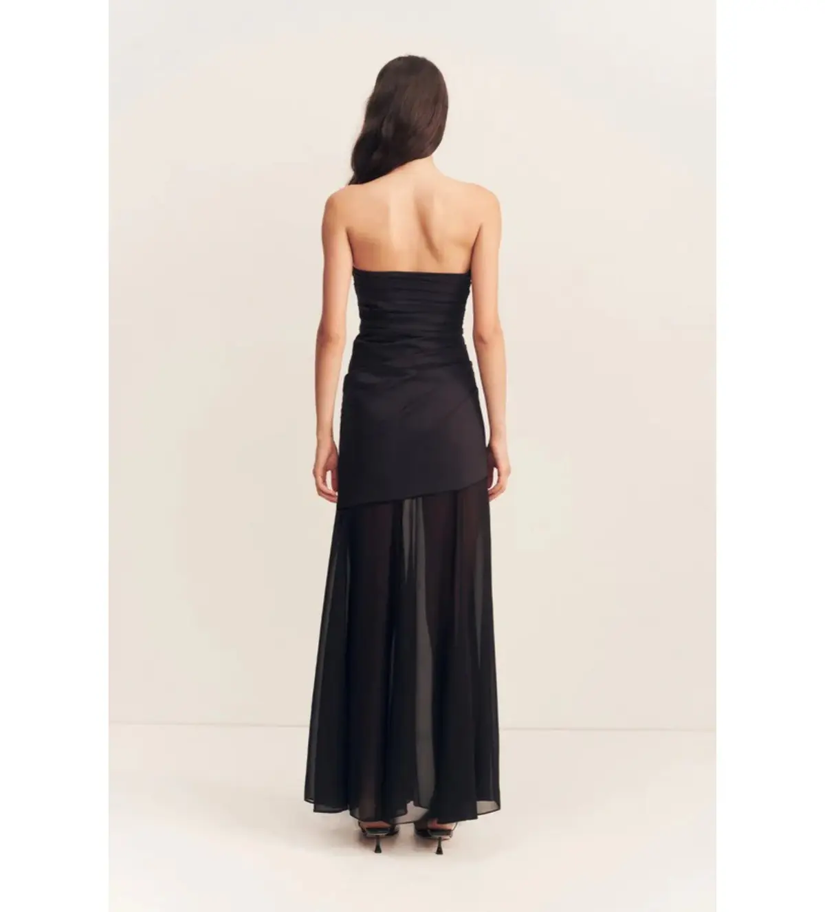 Shona Joy Blainey Strapless Draped Maxi Dress Black Size AU 8 - Image 4