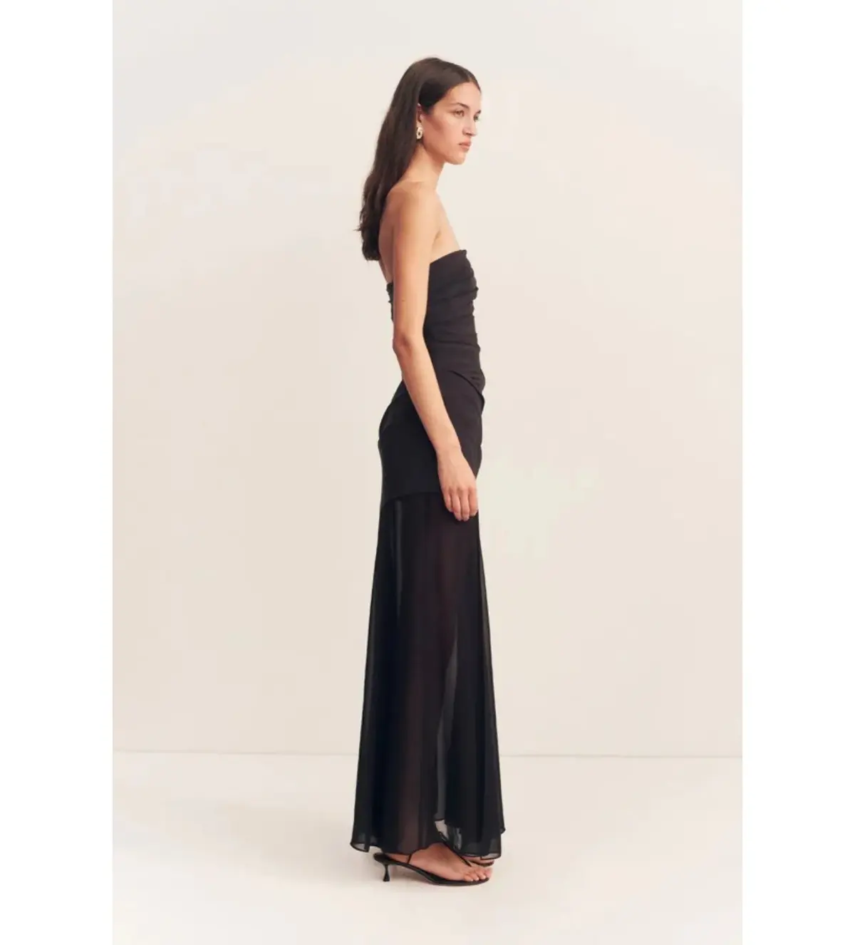 Shona Joy Blainey Strapless Draped Maxi Dress Black Size AU 8 - Image 3