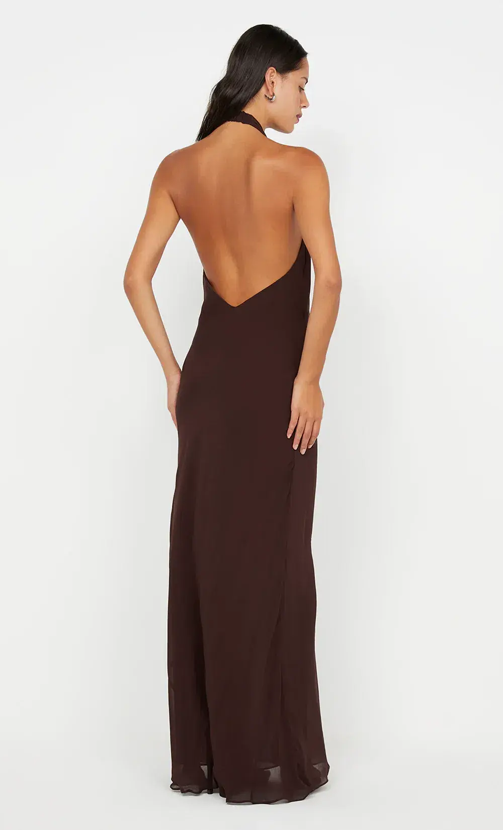 Bec & Bridge Soneva Wrap Dress Chocolate Brown Size 8 for rent on The Volte - main image