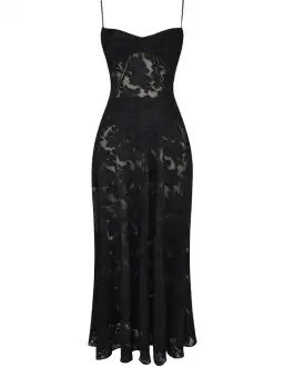 House of CB Seren Floral Lace Back Maxi Dress Black Size 8 for rent on The Volte - image 3