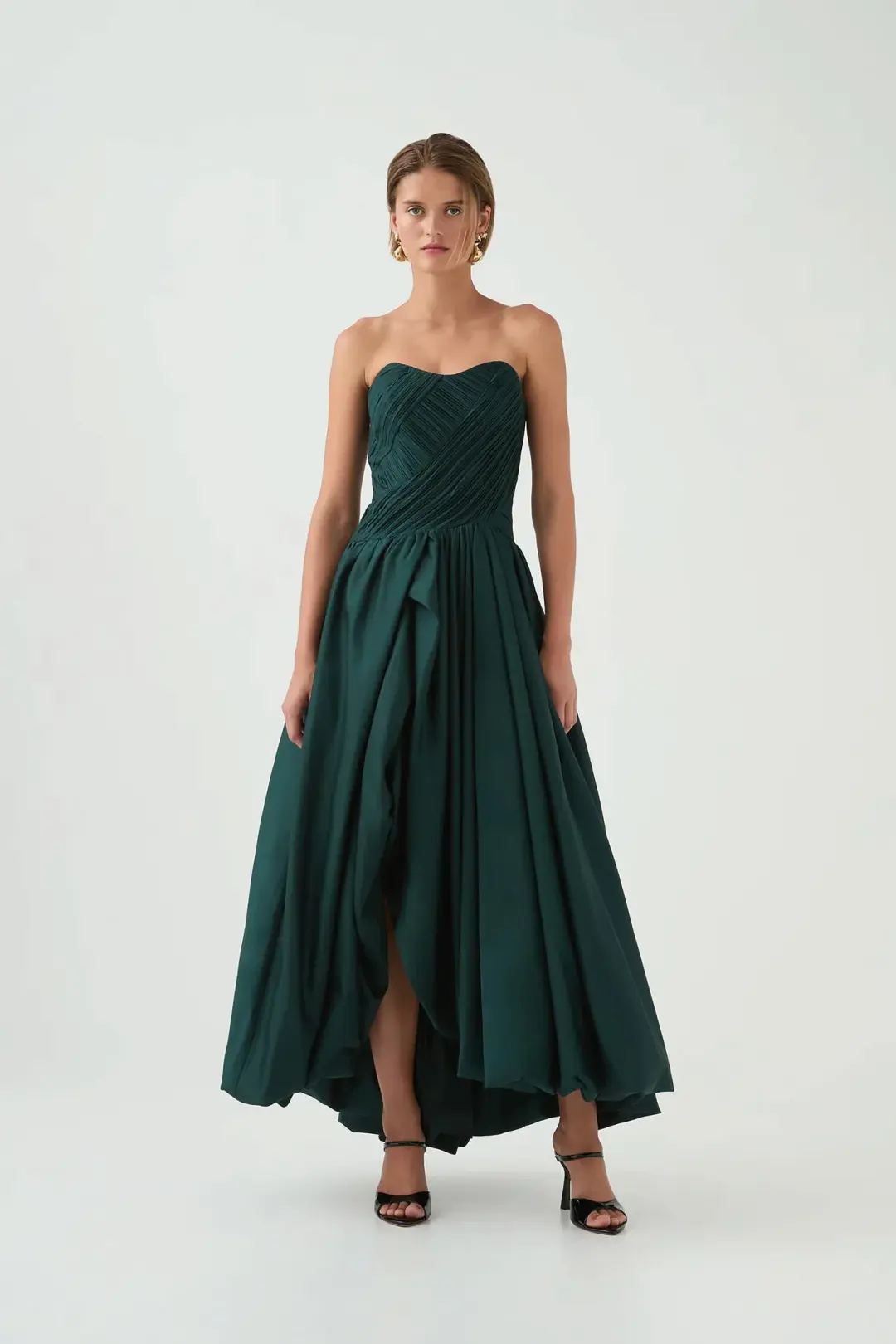 Aje Spatial Maxi Dress Bonsai Green Size AU 10 for rent on The Volte - main image