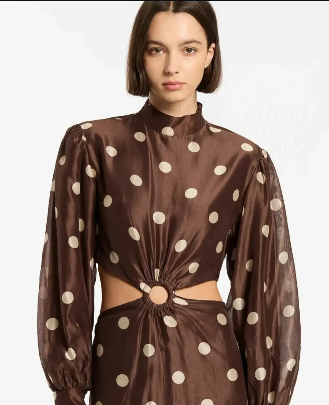 Sir The Label Vivi Long Sleeve Cut Out Brown Size AU 12 for rent on The Volte - main image
