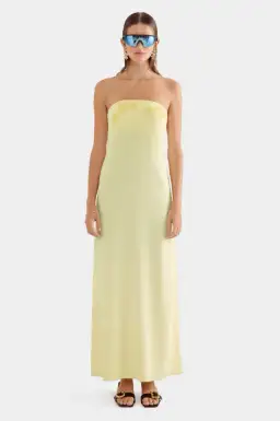 Venroy Beaded Strapless Maxi Dress Yellow Size XS / AU Size 6