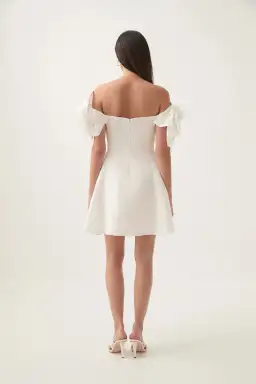 Aje Etta Mini Dress Ivory Size 14 for rent on The Volte - image 4