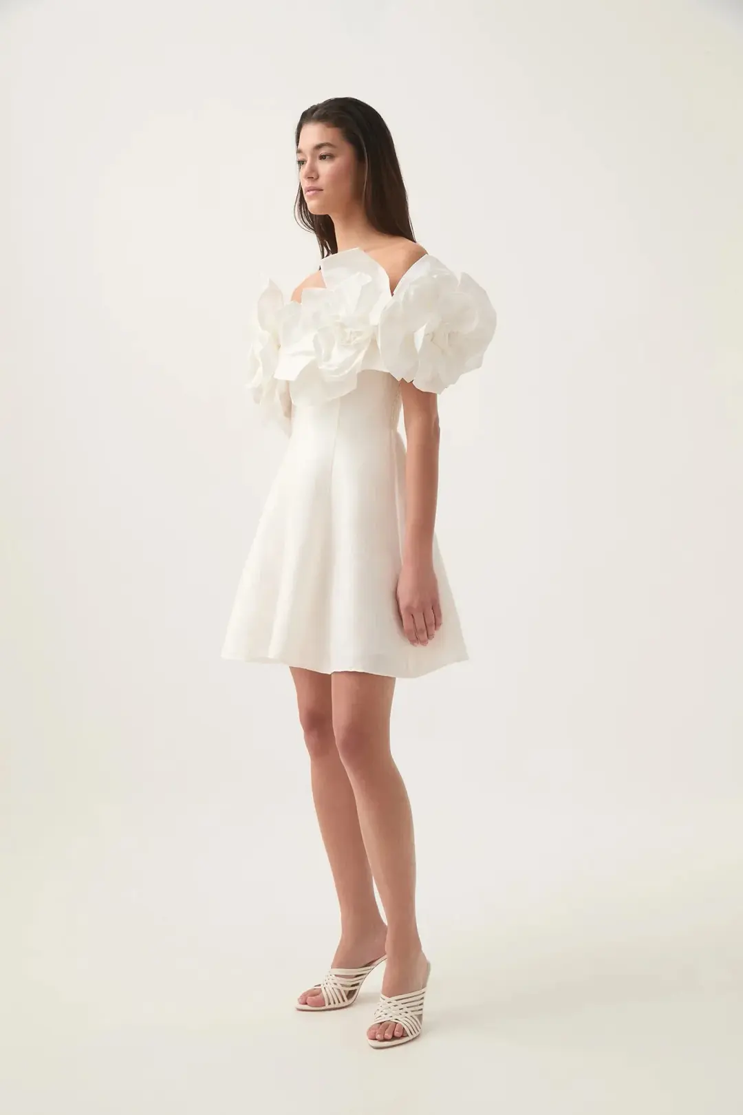 Aje Etta Mini Dress Ivory Size 14 for rent on The Volte - main image