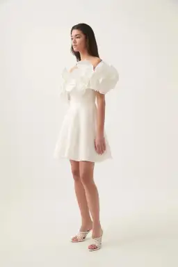 Aje Etta Mini Dress Ivory Size 14 for rent on The Volte - image 3