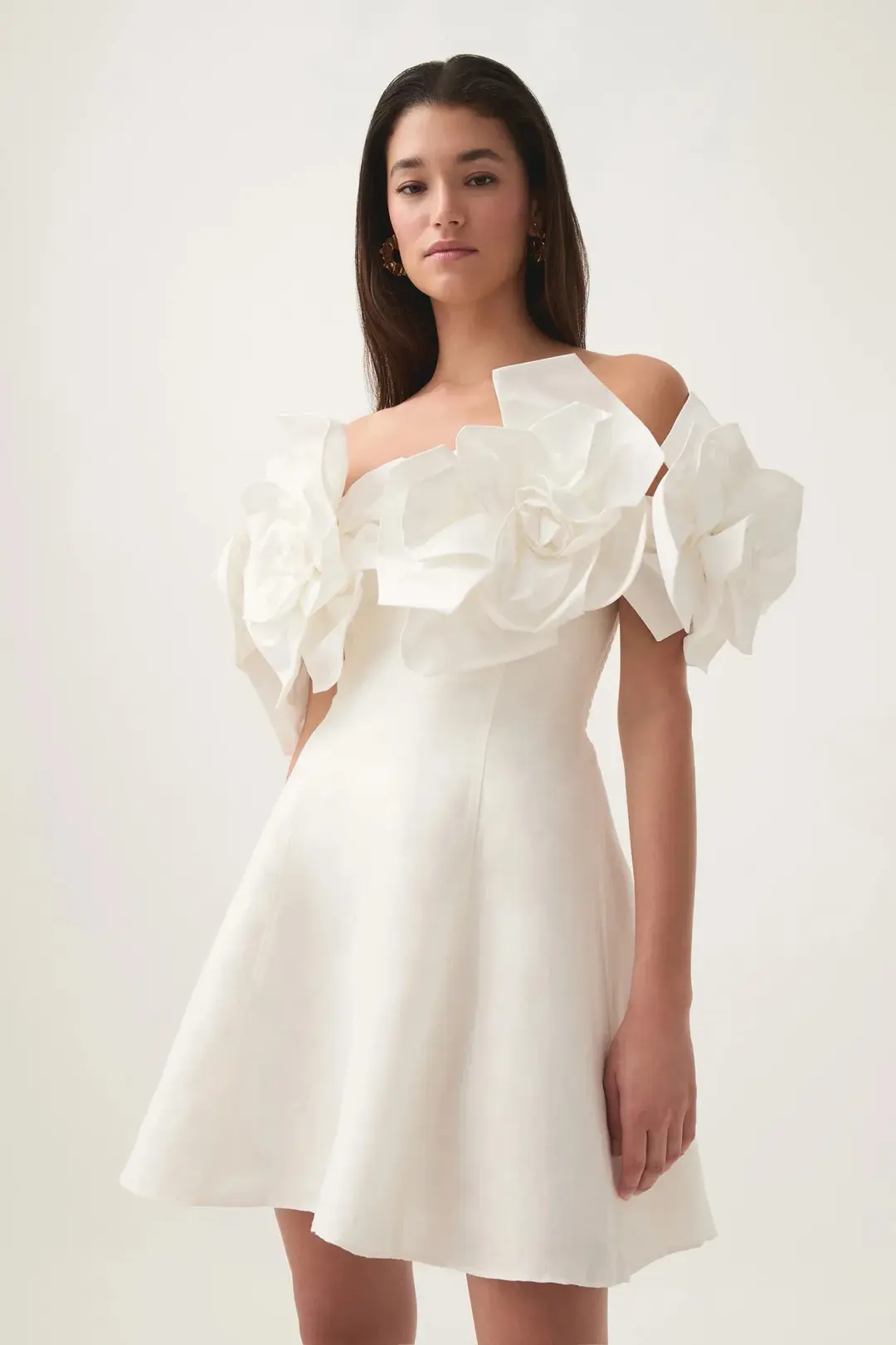 Aje Etta Mini Dress Ivory Size 14 for rent on The Volte - main image