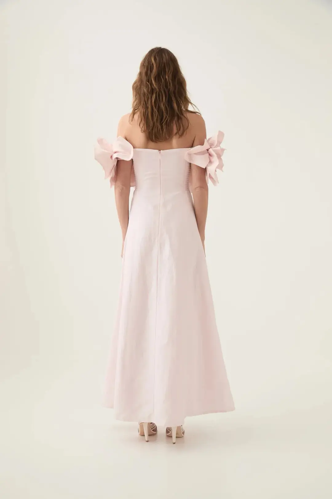 Aje Etta Midi Dress Pastel Pink Size 12 for rent on The Volte - main image
