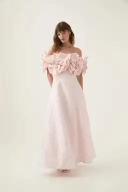Aje Etta Midi Dress Pastel Pink Size 12 for rent on The Volte - image 1