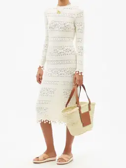 Zimmermann Postcard Cotton Lace-Knitted Midi White Size 0/ AU 8