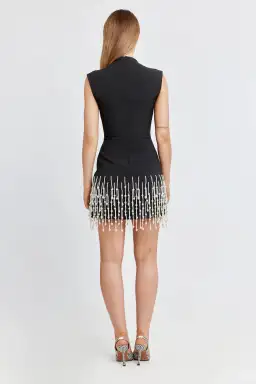 Odd Muse The Ultimate Muse Pearl Drop Sleeveless Mini Dress Black Size M / AU 10 for rent on The Volte - image 2