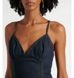 Zimmermann Crush Denim Mini Dress Night Sky Size 0 / AU 8 for rent on The Volte - image 3