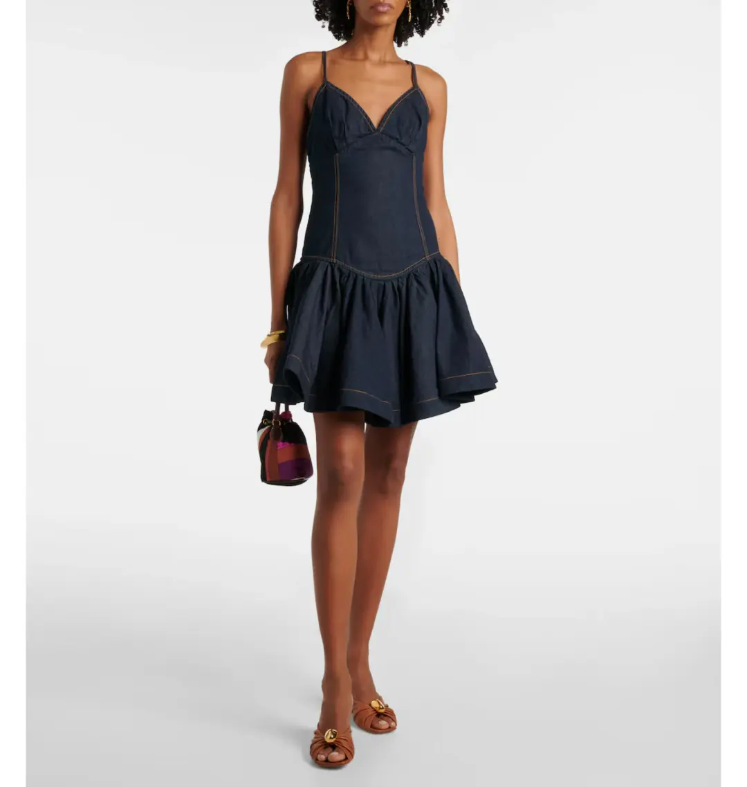 Zimmermann Crush Denim Mini Dress Night Sky Size 0 / AU 8 for rent on The Volte - main image