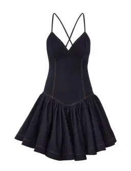 Zimmermann Crush Denim Mini Dress Night Sky Size 0 / AU 8 for rent on The Volte - image 4