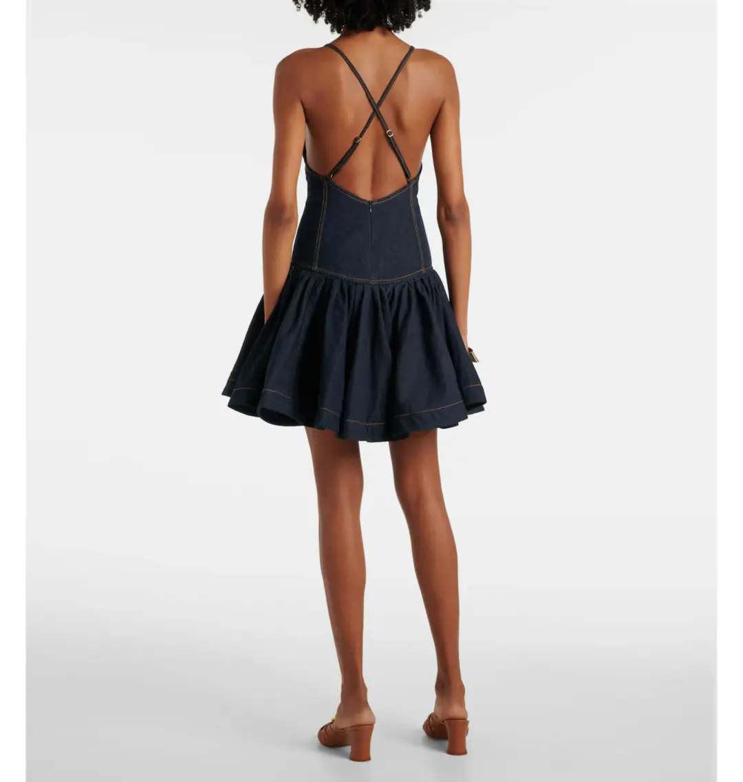 Zimmermann Crush Denim Mini Dress Night Sky Size 0 / AU 8 for rent on The Volte - main image