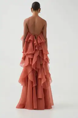 Aje Pandorea Maxi Dress Coral Clay Size 16 for rent on The Volte - image 6