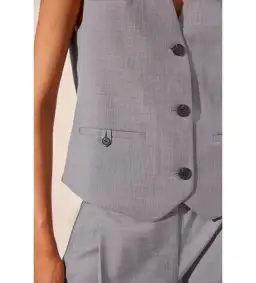 Shona Joy Asher Oversized Tailored Vest in Steel Grey Size AU 8 for rent on The Volte - image 5