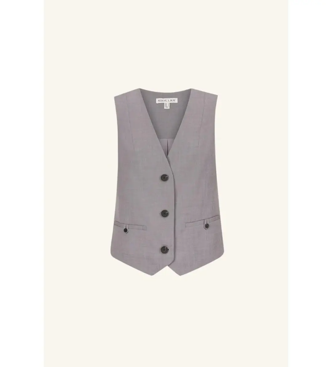 Shona Joy Asher Oversized Tailored Vest in Steel Grey Size AU 8 for rent on The Volte - main image