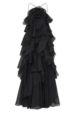 Aje Pandorea Layered Maxi Dress Black Size 10