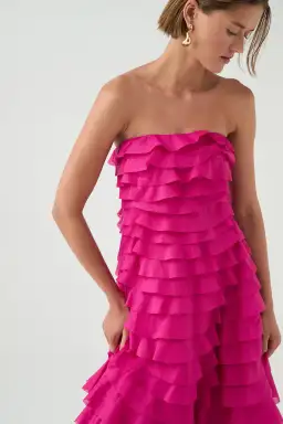 Aje Fleur Pleated Gown Pink Size 6