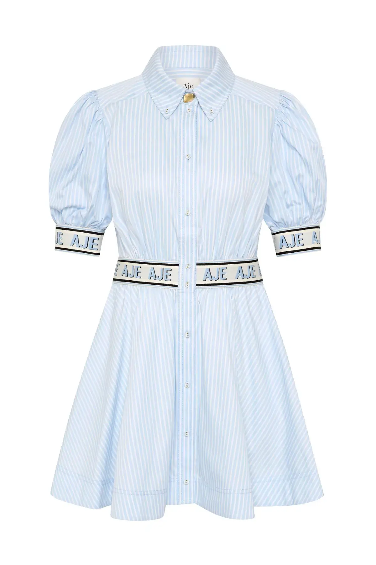 Aje Harling Logo Mini Dress in Muted Sky Size AU 8 - Image 5