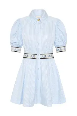 Aje Harling Logo Mini Dress in Muted Sky Size AU 8 for rent on The Volte - image 5