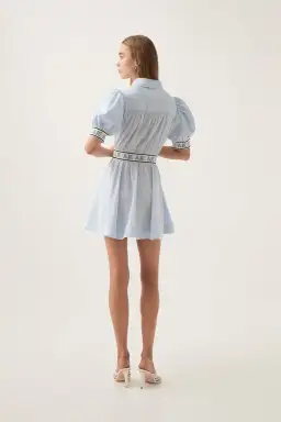 Aje Harling Logo Mini Dress in Muted Sky Size AU 8 for rent on The Volte - image 3