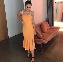 Finders Keepers Tribute Sorbet Midi Dress Yellow Size 10 for rent on The Volte - image 3