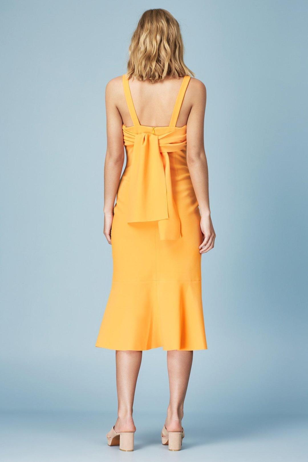 Finders Keepers Tribute Sorbet Midi Dress Yellow Size 10 for rent on The Volte - main image