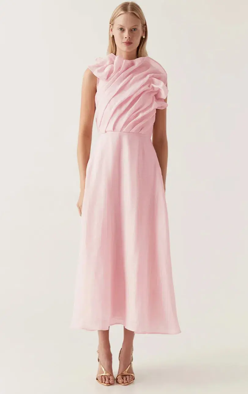 Aje Genesis Midi Dress in Pink Size 6 for rent on The Volte - main image
