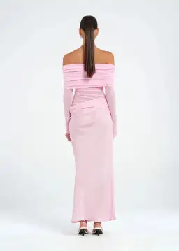 Benni Yasmin Off Shoulder Maxi Dress Baby Pink Size 8 for rent on The Volte - image 2