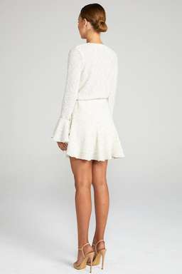 Shona Joy 'AIMEE FRILL CUFF DRAWSTRING MINI DRESS' White Size 12
