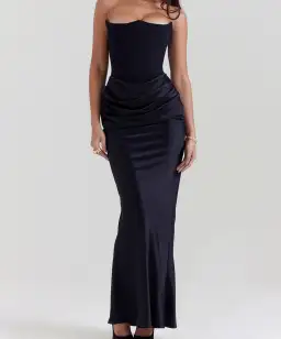 House of CB Persephone Strapless Corset Maxi Dress in Black Size Large / AU Size 12 for rent on The Volte - image 3
