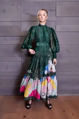 Mackenzie Mode Apres Ski Maxi Dress Multi Size US4 / AU 8