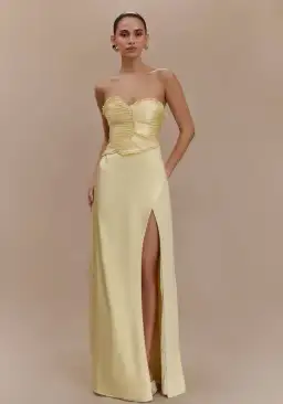 Meshki Larissa Dress Lemon Yellow Size 6