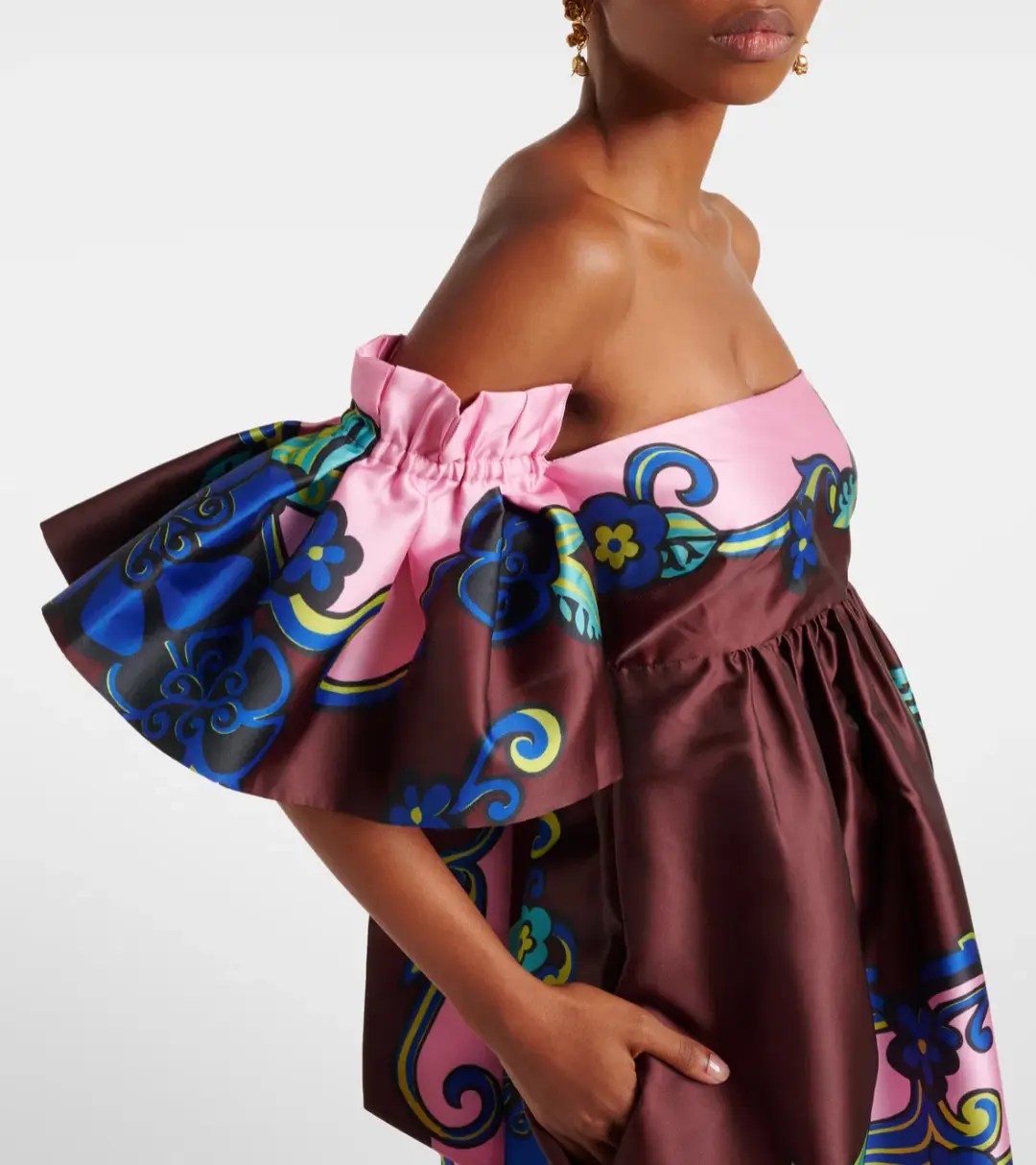 Alemais Azalea Off Shoulder Dress Floral Size AU 10 for rent on The Volte - main image