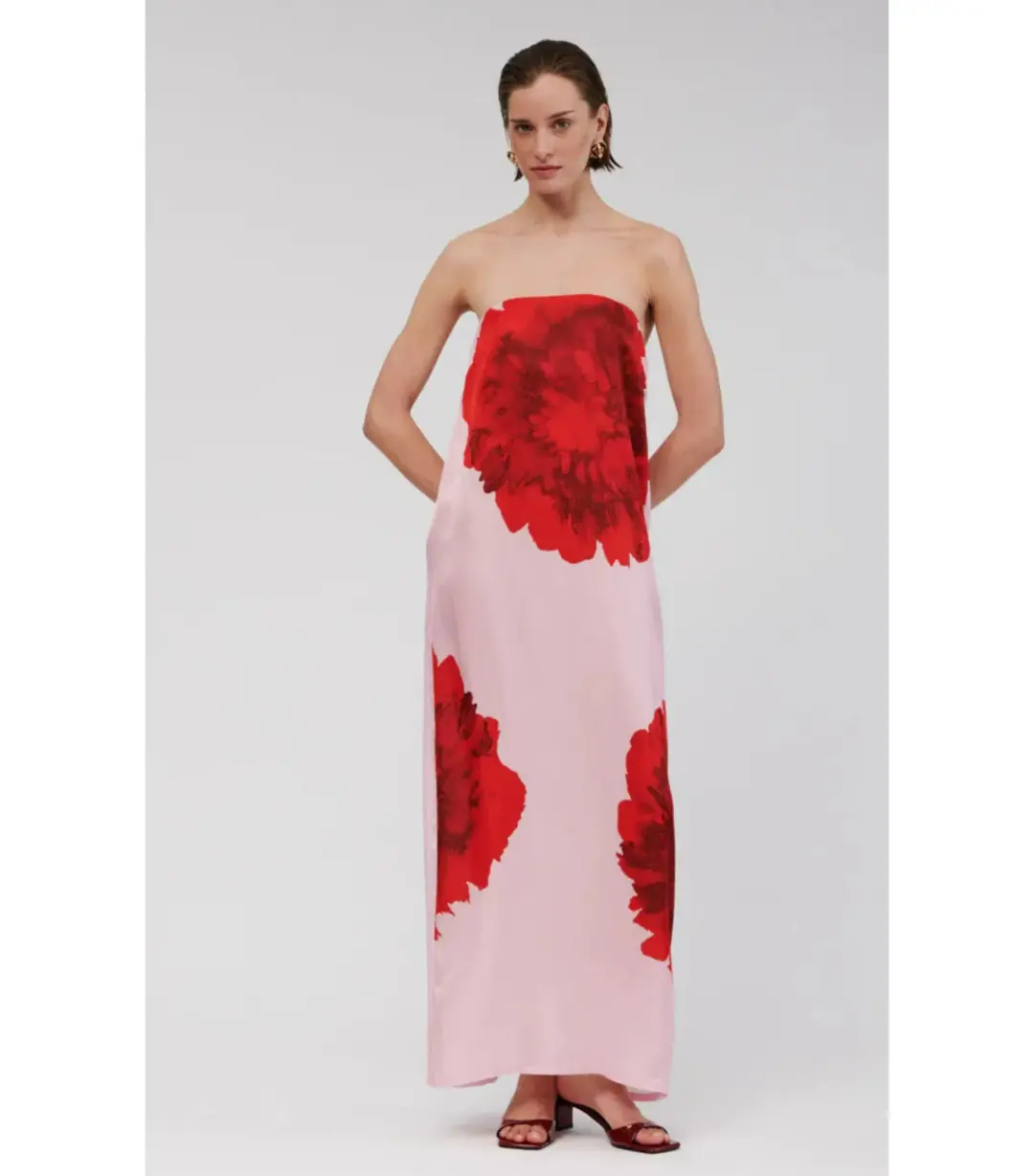Suboo Emilia Bustier Maxi Dress Pink Size AU 12 for rent on The Volte - main image