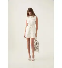 Aje Dulcet Logo Mini Dress in Ivory Size AU 8 for rent on The Volte - image 1