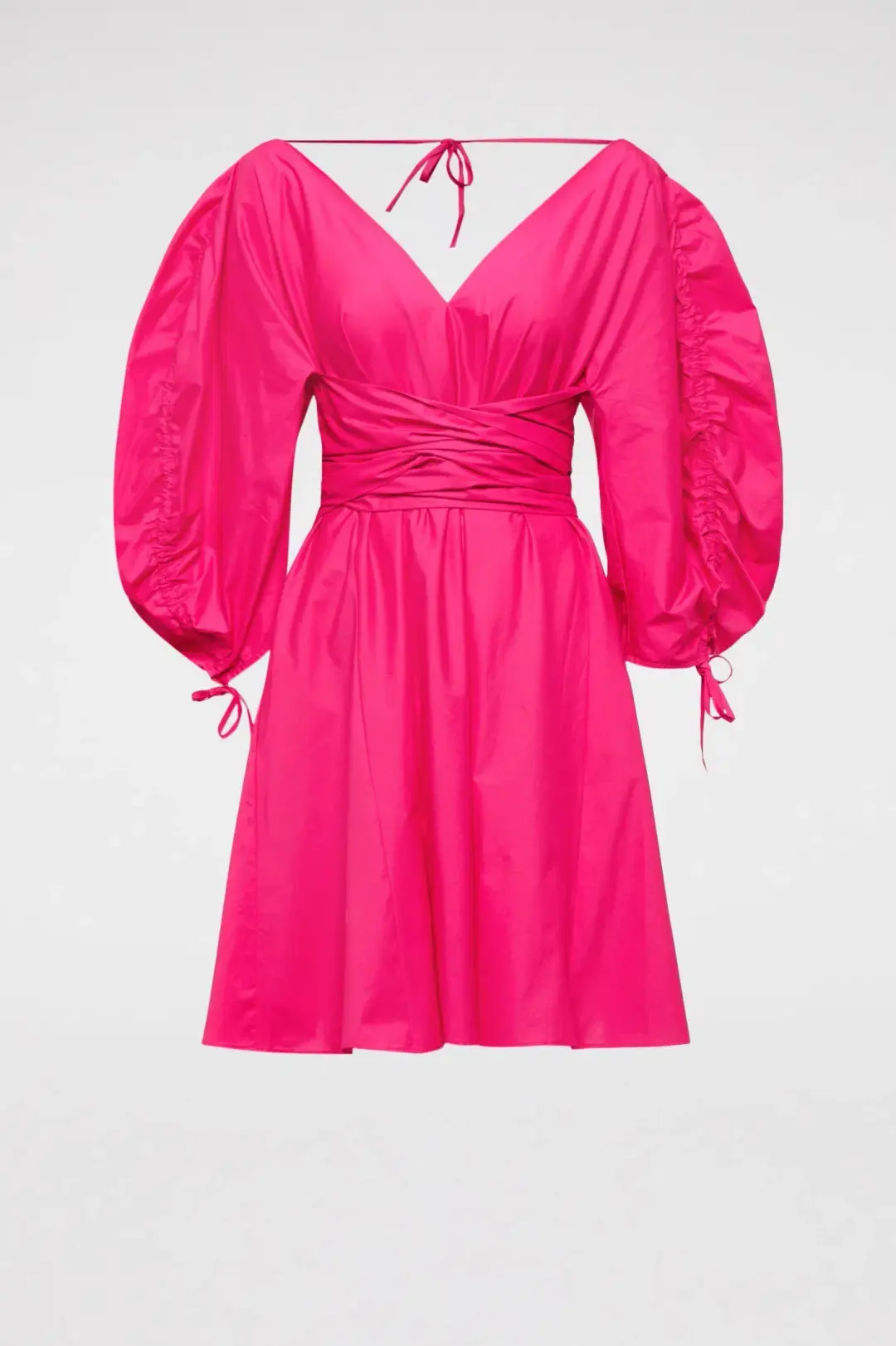 Scanlan Theodore Parachute Gather Sleeve Mini Dress Fuchsia Size 8 for rent on The Volte - main image