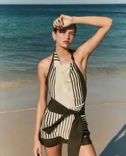 Sir the Label Leilana Mini Dress Garden Stripe Size 0